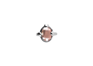 ANILLO CRISTAL ROSA FACETADO