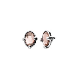 PENDIENTES CRISTAL ROSA FACETADO