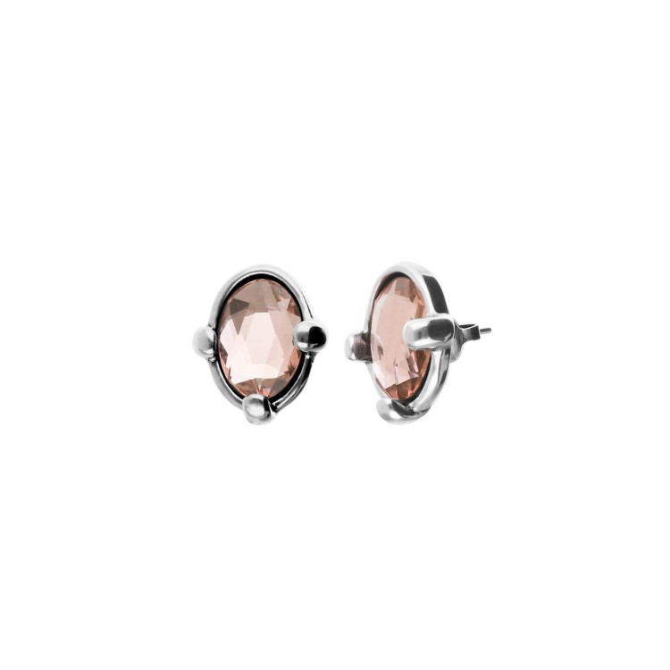 PENDIENTES CRISTAL ROSA FACETADO