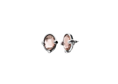 PENDIENTES CRISTAL ROSA FACETADO