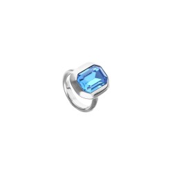 ANILLO CRISTAL FACETADO AZUL