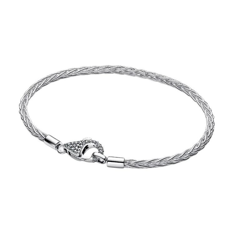 PULSERA CADENA DE ESPIGA CON CIERRE PAVÉ