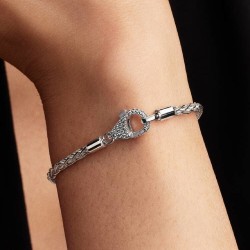 PULSERA CADENA DE ESPIGA CON CIERRE PAVÉ