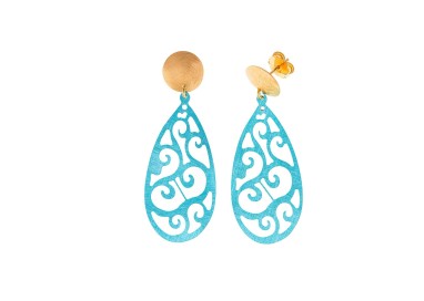 PENDIENTES PLATA CHAPADO DORADO PERA