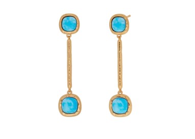 PENDIENTES LARGO TURQUESA CUARZO LARIMAR