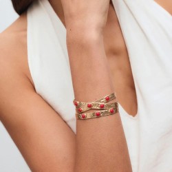 PULSERA CORAL SINTÉTICO ROJO ZAHARA