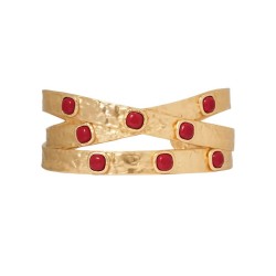 PULSERA CORAL SINTÉTICO ROJO ZAHARA