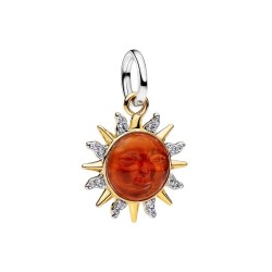 CHARM COLGANTE SOL REMOLINO EN DOS TONOS