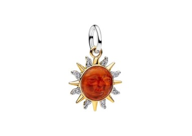 CHARM COLGANTE SOL REMOLINO EN DOS TONOS