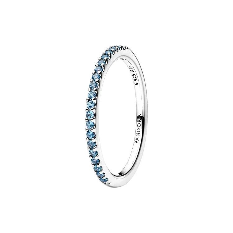 ANILLO BANDA BRILLANTE AGUAMARINA