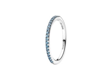 ANILLO BANDA BRILLANTE AGUAMARINA