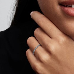 ANILLO BANDA BRILLANTE AGUAMARINA