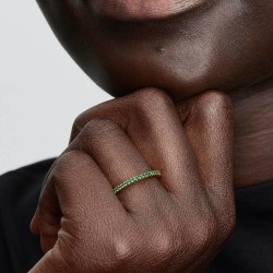 ANILLO BANDA VERDE BRILLANTE