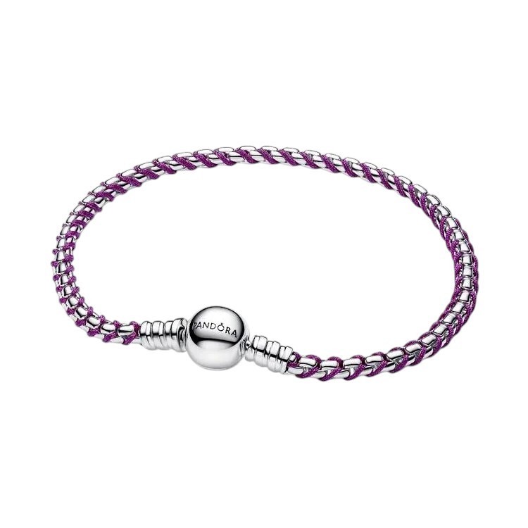 PULSERA CADENA CAJA CORDÓN MORADO