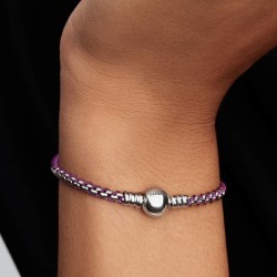 PULSERA CADENA CAJA CORDÓN MORADO