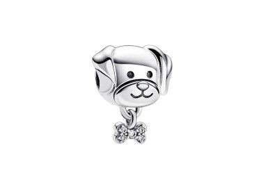 CHARM PLATA PANDORA PERRO CON CIRCONITA