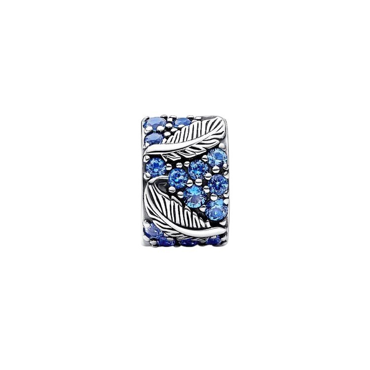 CHARM DE CLIP PLUMA CURVADA Y PAVÉ