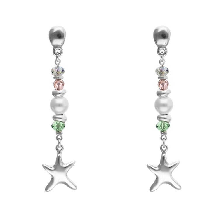 PENDIENTES LARGOS CON ESTRELLA DE MAR