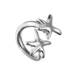 ANILLO BAÑADO EN PLATA ESTRELLA DE MAR