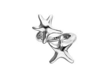 ANILLO BAÑADO EN PLATA ESTRELLA DE MAR