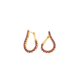 PENDIENTES PLATA PERA CIRCONITAS ROJAS