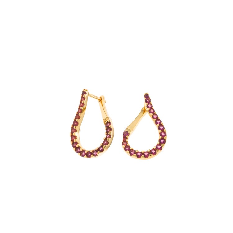 PENDIENTES PLATA PERA CIRCONITAS ROJAS
