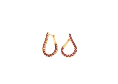 PENDIENTES PLATA PERA CIRCONITAS ROJAS