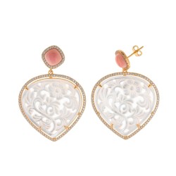 PENDIENTES PLATA ROMBO CHAPADO DORADO