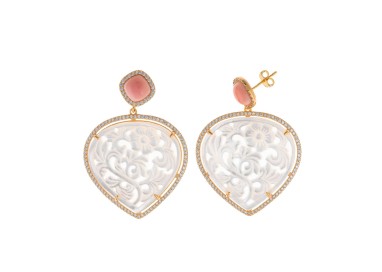 PENDIENTES PLATA ROMBO CHAPADO DORADO