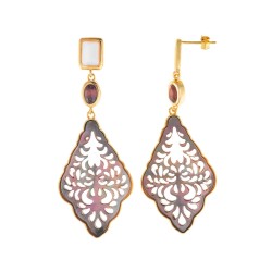 PENDIENTES ROMBO MADRE PERLA OVALES