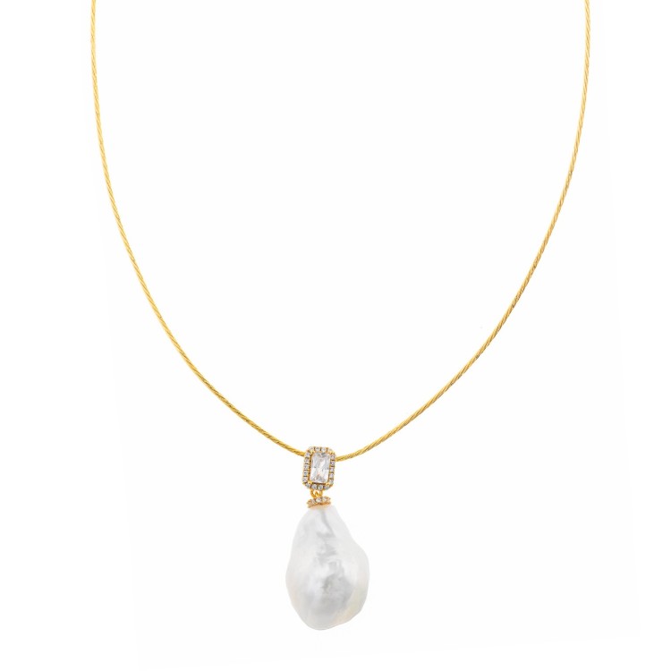 COLLAR CIRCONITA BLANCA PERLA BARROCA