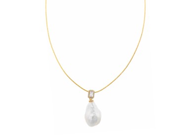 COLLAR CIRCONITA BLANCA PERLA BARROCA