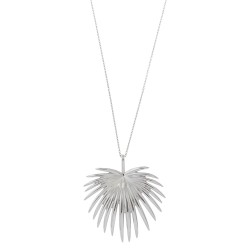 COLLAR HOJA DE PLATA RODIO PULIDA