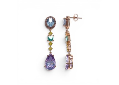 PENDIENTES PLATA CHAPADO CON CIRCONITAS