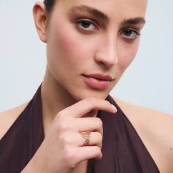 ANILLO ANCHO NEREIDA CHAPADO ORO