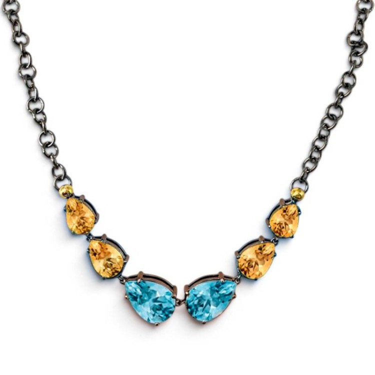 COLLAR SAMBA CIRCONITAS Y ORO LAMINADO