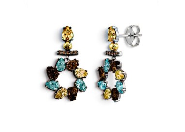 PENDIENTES SAMBA CON CIRCONITAS Y ORO