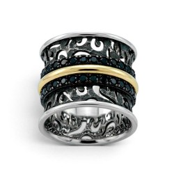 ANILLO CON BANDA ORO SPIRIT Y ESPINELAS