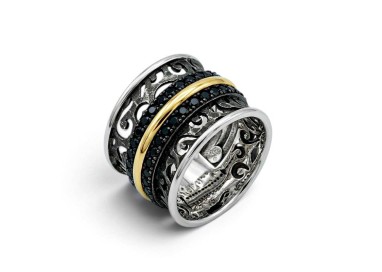 ANILLO CON BANDA ORO SPIRIT Y ESPINELAS