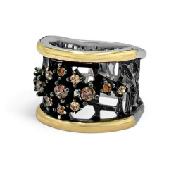 ANILLO CIRCONITAS CHOCOLATE Y CHAMPÁN