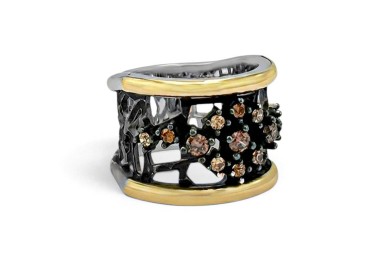 ANILLO CIRCONITAS CHOCOLATE Y CHAMPÁN