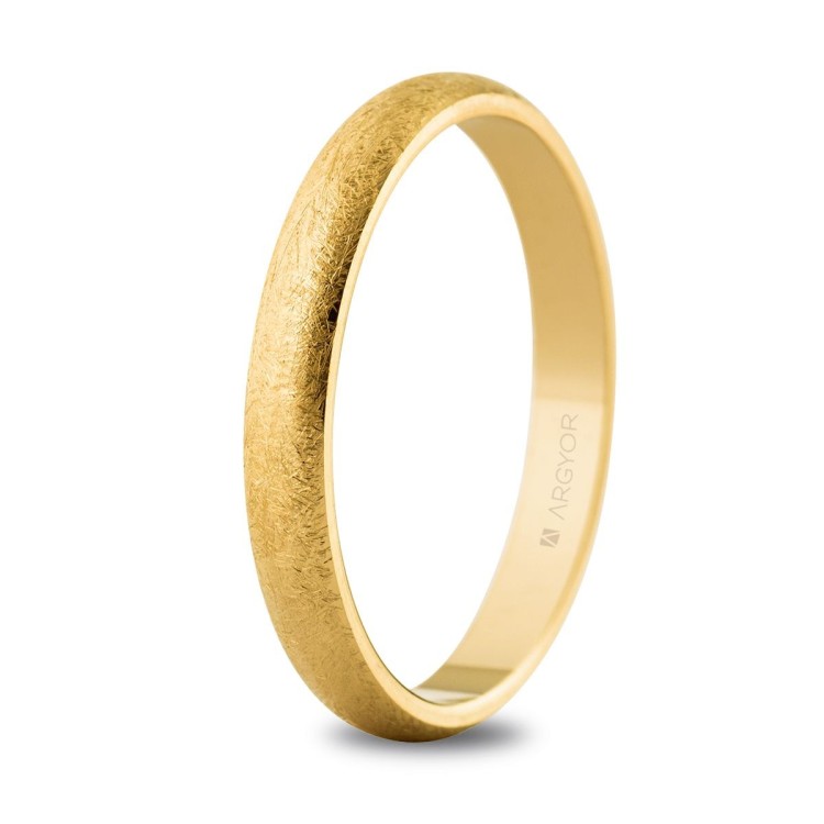 ALIANZA BODA DE ORO HIELO 3 MM
