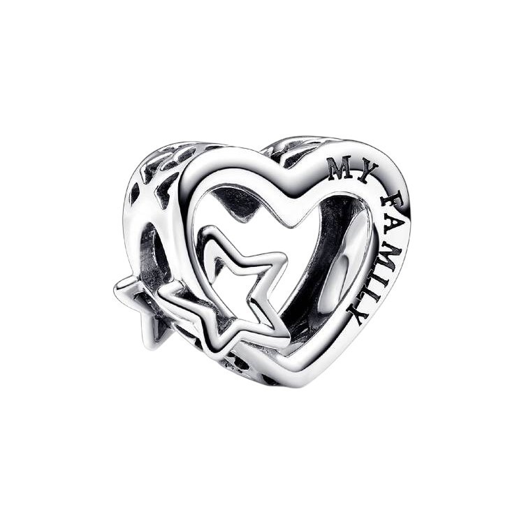 CHARM CORAZÓN FILIGRANA FAMILIA ESTRELLA