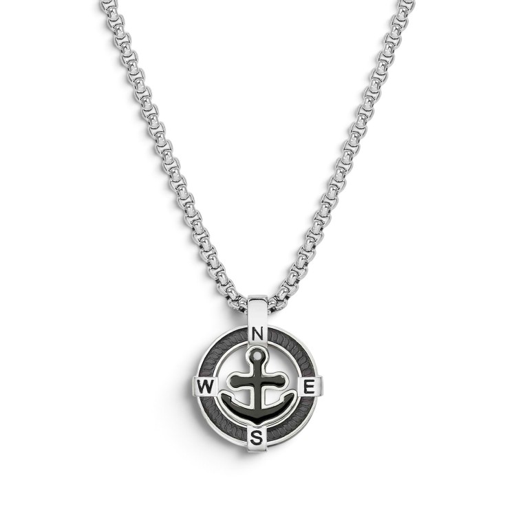 COLLAR MANVISION STONES ANCLA NEGRA