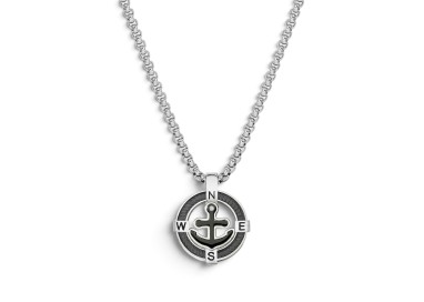 COLLAR MANVISION STONES ANCLA NEGRA