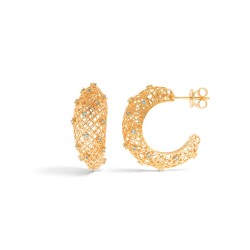 Pendientes de aro Salvatore Electra Plata Chapado Oro