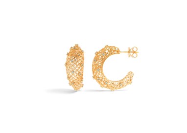Pendientes de aro Salvatore Electra Plata Chapado Oro