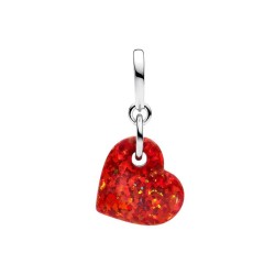 CHARM COLGANTE CORAZÓN ROJO OPALESCENTE