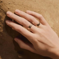 ANILLO LISO REFLEXES CHAPADO ORO 18KL