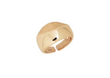 ANILLO ANCHO TOFFEE CHAPADO ORO 18KL